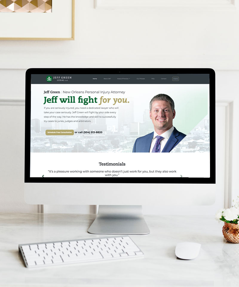 Jeff Green Legal Website and Branding