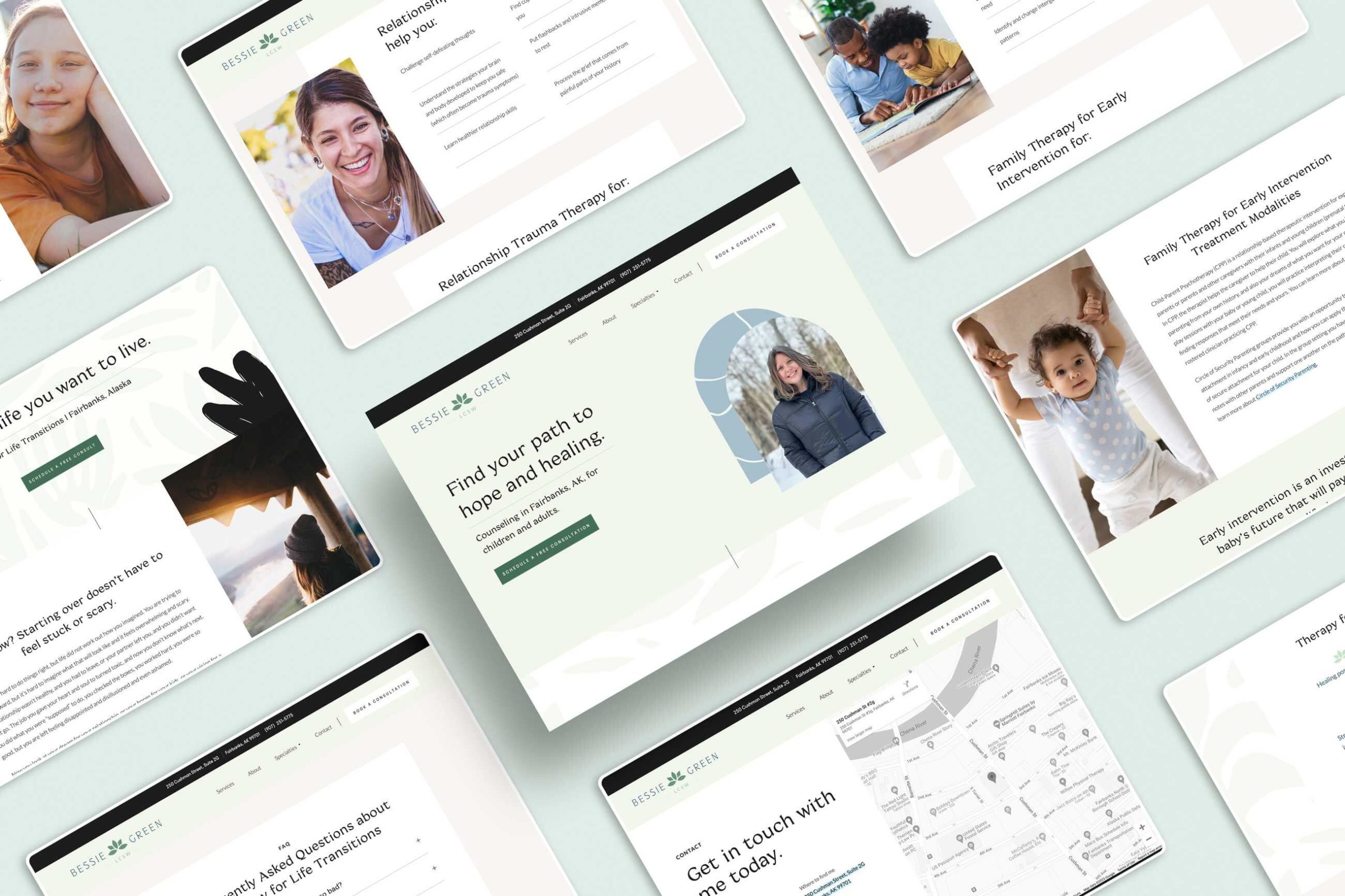 Bessie Green, LCSW Website Design Interior Pages